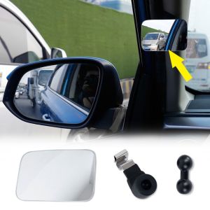 2Pcs Car Auxiliary Blind Spot Mirror Interior Convex Rearview Mirror 360 Degree Wide Angle Adjustable Parking Rimless Mirrors