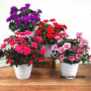 Hoa Lụa Cành Hoa Đỗ Quyên Nhiều Màu Sắc Trang Trí Cắm Bình Lọ Hoa Để Bàn Kệ Tủ Giá Sách DGH-426