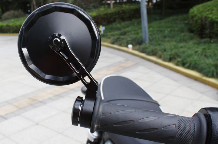GOODFITMENT Motorcycle Bar End Rearview Mirrors – Black Aluminum – For Triumph Street/Speed Triple R