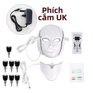 Mặt Nạ LED 7 Màu Cân Bằng Màu Da Thu Nhỏ Lỗ Chân Lông Làm Sáng Da Chống Mụn Điều Trị Da Mặt & Cổ Giảm Nếp Nhăn