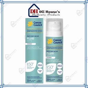 Cancer Council Face Day Wear Fluid Matte Invisible SPF50+ 50ml - Sữa Chống Nắng.