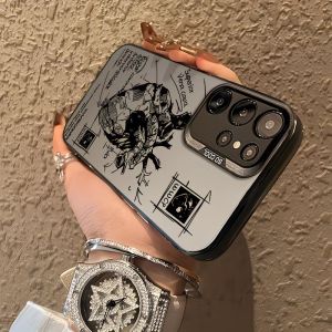 Hand Drawn Anatomy Heart Sketch Phone Case For Samsung Galaxy A73 A72 A71 A56 A555 A54 A53 A52 A51 Gradient Silver Back Cover