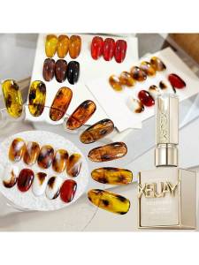 15Ml high transparent amber brown gel nail polish UV Led autumn and winter popular semi permanent gel nail polish  household