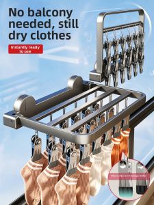 MOSHANG | Suction Cup Sock Drying Rack Multi-clip Foldable Clothes Drier