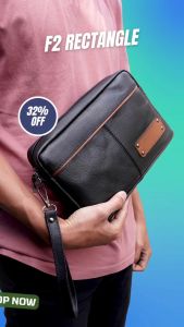 Tas Tangan Pria Terbaru Kulit Asli. Caliadravieri Clutch F2 Rectangle