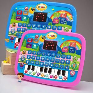 Kids’ Education LED Tablet Toy Age 3+ Literacy Math Music Learning Doubles as Electronic Keyboard Birthday Christmas Gift