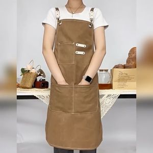 ผ้ากันเปื้อนเดนิมผ้ากันเปื้อนทำงานบริกรผ้ากันเปื้อนของช่างตัดผมผ้ากันเปื้อนทำอาหาร