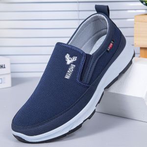 SUPIAN | รองเท้าผ้าปักกิ่งโบราณสำหรับผู้ชาย รองเท้าลำลองสำหรับฤดูใบไม้ผลิและฤดูใบไม้ร่วง ระบายอากาศได้ดี กันลื่น ทนทานต่อการสึกหรอ รองเท้าทำงานสำหรับพ่อ