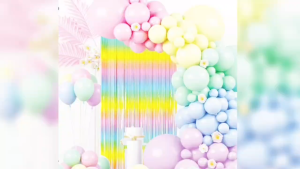 Macaron Pastel Balloon Set with Glue and Curtain for Birthday Party Decoration 1232