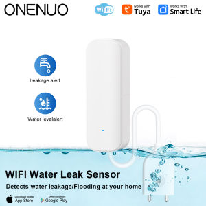 WiFi/Zigbee Water Level Sensor Tuya Compatible Flood Leak Detector with Smart Life APP Alarm for Water Overflow Security System