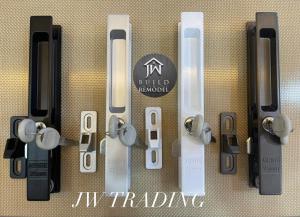 A6 Series (With Key) 25mm/32mm Aluminium Sliding Door Lockset with Key (Black/ Silver/White/Medium Bronze) DIY Home