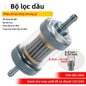 1/2 Chiếc Lưới Thép Không Gỉ Lọc Nhiên Liệu Diesel Có Thể Nhìn Thấy Được Có Thể Giặt Được Bộ Lọc Có Thể Tái Sử Dụng Cho 12V 24V Đậu Xe Máy Sưởi Không Khí