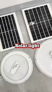 YEELITE solar ceiling light with solar panel indoor 3 color ceiling lamp upgrade LED IP67 Waterproof with remote