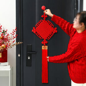 Chinese Knot Ornaments 2024 New Arrival Entry Door Hallway Living Room High-End Large Red Ruyi Pendant Hand-Woven