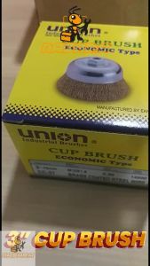 Nasara Union 3 Cup Brush M10 x 1.5 Brass Coated Steel Wire Heavy Duty Type / Berus Dawai