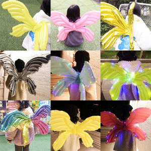 Butterfly Wing Balloons Inflatable Children Night Stall Photography Props Glowing Wave Balls Festival Celebration Supplies