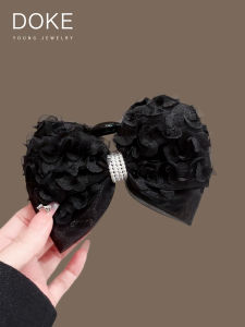 Large Size Shark Clamp Hair Clip Womens Petal Pearl Butterfly Knot Hair Accessories Korean Style Silk Material Fashionable