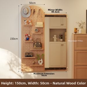DONGMU | Sliding Hidden Full-length Mirror with Pegboard