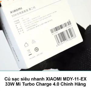Củ sạc nhanh Xiaomi 33W Mi Turbo Charge 4.0 mã Xiaomi MDY-11-EX - Zin hãng bóc máy Mi 10 10T 11 Lite POCO X3 X4 NFC F3 Redmi K30 K40 Note 10 Pro