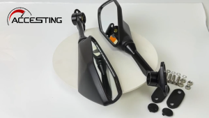 For Kawasaki Rouser RS200 A Set of Motorcycle Rearview Mirrors with Adjustable Angle and High-Definition View