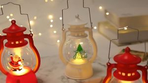 [SellersPickHub] Retro Charm: Santa Claus Snowman & LED Lanterns Lantern Hand Lamp Christmas Gift Decoration Ornament Retro Small Oil Lamp