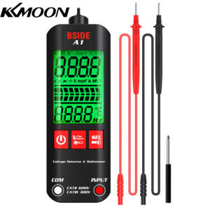 KKmoon BSIDE A1 Mini Multimeter LCD เครื่องทดสอบดิจิตอลเครื่องตรวจจับแรงดันไฟฟ้า2000นับ Dc/ac แรงดันไฟฟ้าความถี่ความต้านทาน NCV ความต่อเนื่อง Live Wire Neutral Wire ตรวจสอบ True RMS Meter