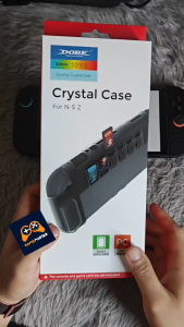 Nintendo Switch 2 Silicone Gaming Console Protective Case Built-in Storage Game Card Slot Transparent Crystal Shell