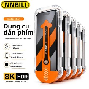 NNBILI Bộ 5 Miếng Dán Bảo Vệ Toàn Màn Hình Ultra HD Cho iPhone 18 Pro Max 18 Pro 17 Pro Max 16 Pro Max 9H Kính Cường Lực Chống Trầy Xước Chống Vân Tay