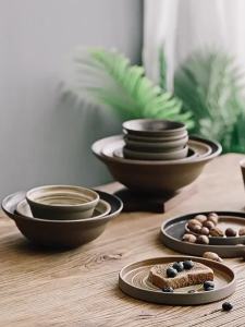 YOGEHOME | Japanese Ceramic Creative Vintage Coarse Pottery Dinner Set