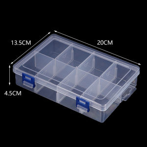 【New】Multifunctional Tool Case 20*13.5*4.5cm Large 8 Grids Plastic Storage Box Screw Electronic Component Transparent Organizer