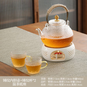 Glass Tea Pot Set for Afternoon Tea Flower Tea Candle Heating Insulation Tea Stove Beauty Salon Tea Making Kit Chinese Style