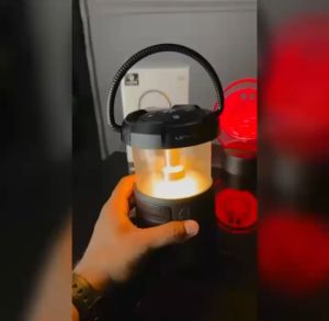 S230 - Speaker LENYES S-230 15W Outdoor Camping Lamp Wireless Speaker Bluetooth 5.3 Portable LED Lampu Tidur TWS