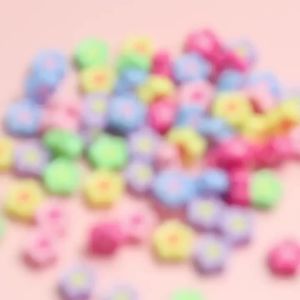 12mm 240/120pcs Pink Flower Acrylic Beads Matter Mix Color For Valentines Day Jewelry Making Dly Couple Bracelet Necklace