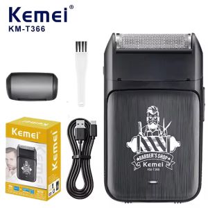 Kemei | Kemei KM-T366 Single Foil Shaver Portable Razor for Travel Cordless Close Face Shaver for Head Beard Neck Men Shaving Machine