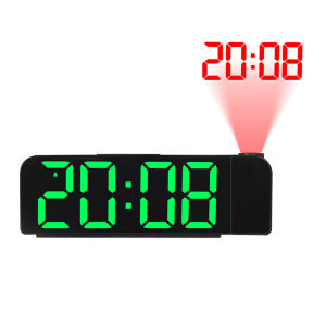 【HOSPORT】 Projection Alarm Clock LED Digital Alarm Clock Large Number Display Desk Alarm Clock for Hearing Impaired & Deaf People