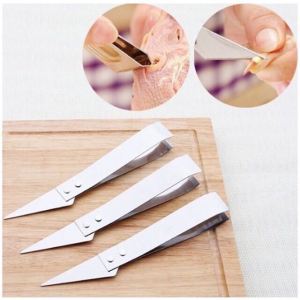 Combo 5 Nhíp nhổ lông gà kèm dao tỉa cạo móng giò đa năng
