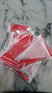 150Pcs 100meter Bendera Hias Festival 100 Meter Bendera Kain Segitiga-Warna Merah Putih - YHF