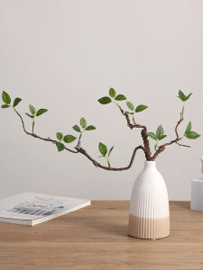 Modern Chinese Style Creative Flower Vase Green Plant Flower Arrangement Japanese Tea Room Tea Table Zen Decoration Desktop Fake Flower Decoration