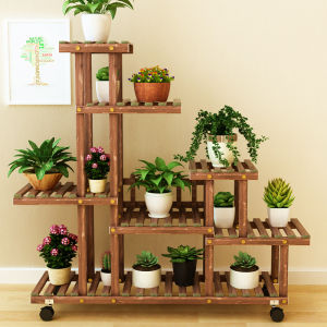 New Wooden Indoor Plant Stand Multi-layer Flower Pot Rack for Balcony And Living Room Home Decorative Furniture Plant Holder