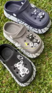 Sandal Baim Anak Laki-Laki Jibbitz Kaws Bahan Karet Eva Clog Cross Beruang Tali Belakang Ringan Size 24-35