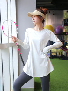 Womens Long Sleeve Yoga T-Shirt Breathable Fitness Running Sportswear Quick Dry Professional Sensation Polyester Fiber