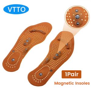 VTTO Magnetic Insoles Slimming Therapy สำหรับลดน้ำหนักนวดเท้า Care รองเท้า Mat Pad พื้นรองเท้าสีน้ำตาล