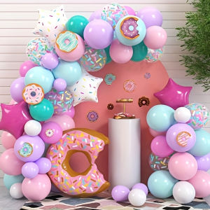 119pcsDonut Themed Balloon Party Garland Arch Kitbirthday Shower Party Decorationweddinganniversary Indoor-outdoor Scene Kit