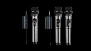 Rechargeable Wireless Microphone: Dual Handheld Mic with Receiver & Accessories