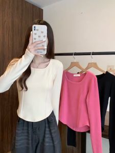 ⚡Port⚡ blouses women new style 2025 Slim German Velvet Bottoming Shirt Women Design Sense Long Sleeved T-shirt Trendy Student Top