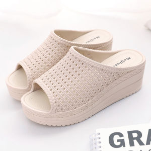 Dép Nữ Mùa Hè Trong Nhà Phòng Tắm Chống Trượt Cao Gót Khoét Rỗng Dép Nhựa Đế Bằng Đế Cao Su Đế Cao Su Đế Cao Su