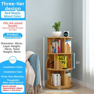 Rotatable Space-Saving Bookshelf for Children Students