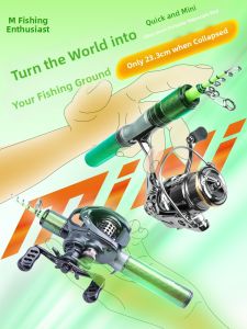 fishingfans | Mini Compact Ultralight Soft Spinning Fishing Rod Kit