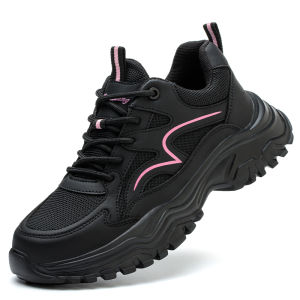 New Fashion Women Safety Shoes For Work Safety Boots Breathable Steel Toe Puncture Proof Sport Work Sneakers Slip-resistant