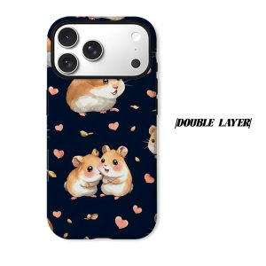 Watercolor Cute Hamster Phone Case for iPhone 18 17 16 15 14 13 12 11 Air Pro Max Plus Double-layer Cover